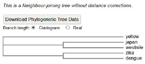 <p>Figure 2. The pairwise alignment of the K1 loop of dengue and Zika envelope proteins (268-280) highlighting the region of identical and semi-conservative residues which are critically involved in drug interaction.</p>