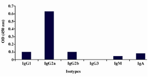 Figure 2. Isotype determination of 2F9-C9 mAb by ELISA