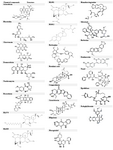 Table 1. Chemical structures of higher and lower plants along with marine compounds