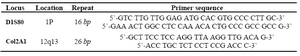 Table 1.  Minisatellite primers