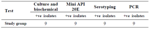 Table 2. Different lab techniques used for diagnosis of<i> Salmonella </i>spp