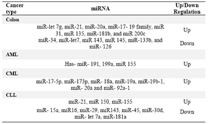Table 2. miRNAs in cancer (9)