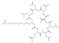 <p>Figure 1. 2Dimesional structure of lipopeptide Surfactin (cyclic peptide with fatty acid side chain).</p>