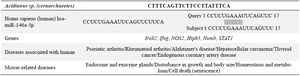 <p>Table 6. A summary of archaea repetitive sequences, their similarity to human microRNAs, the genes associated with these microRNAs, and the related diseases is provided</p>
<p><strong>&nbsp;</strong></p>