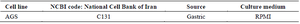 <p>Table 2. Characteristics of AGS cell line</p>
