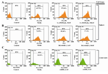 Figure 5. Effects of 1α,25(OH)2D3 (VD3) on CD19(A), bryostatin-1 (Bryo1)  on CD38(B)  and fenretinide (4-HPR) on CD7(C) expressions in ALL cell lines after 72 hr treatment. The cells stained with PE-or FITC- conjugated isotype mAbs were used as a control